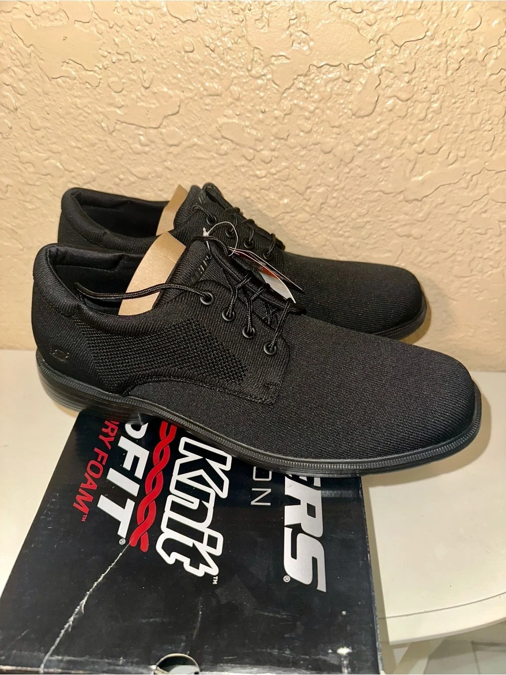 Skechers Black Men's Casual Oxford Lace-Up Shoes